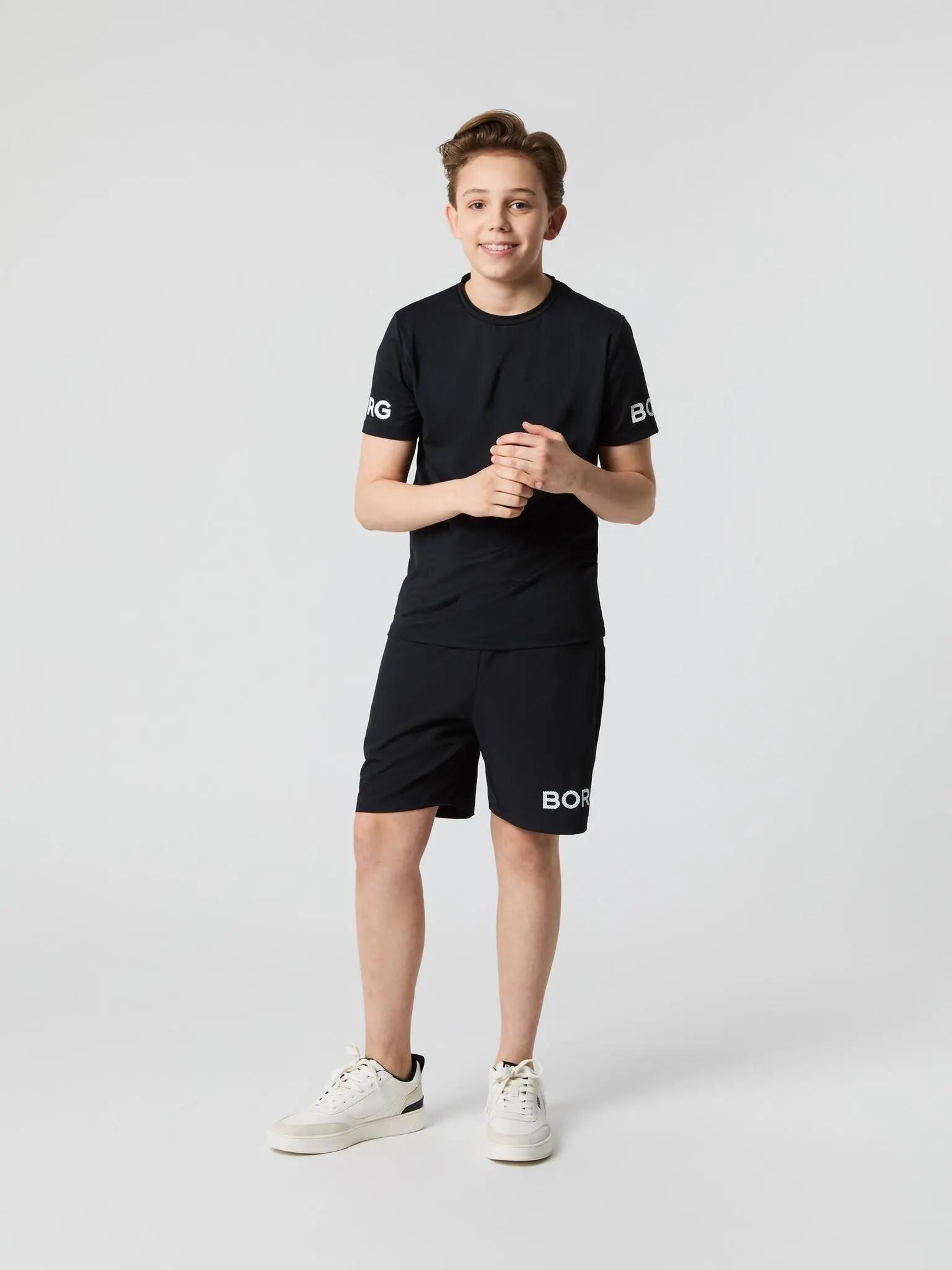 bjorn_borg BORG SHORTS van gerecycled polyester — junior, Black Beauty 3/4