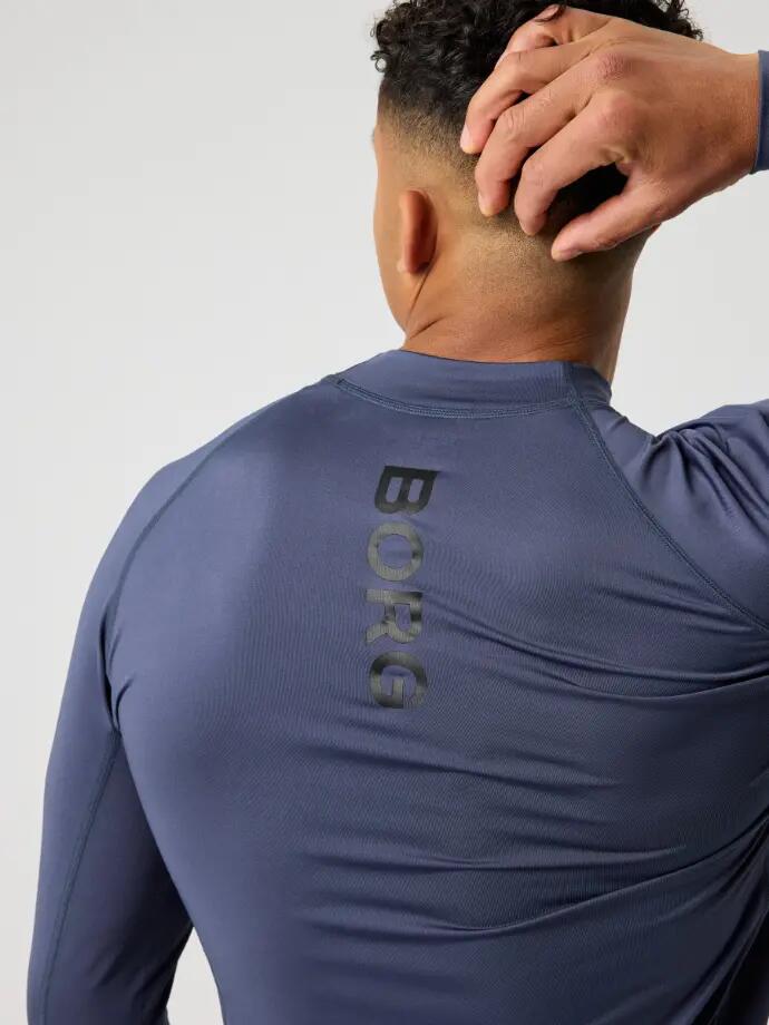 bjorn_borg BORG MOCK NECK LS T-SHIRT Herren — ODYSSEY GRAY 4/5