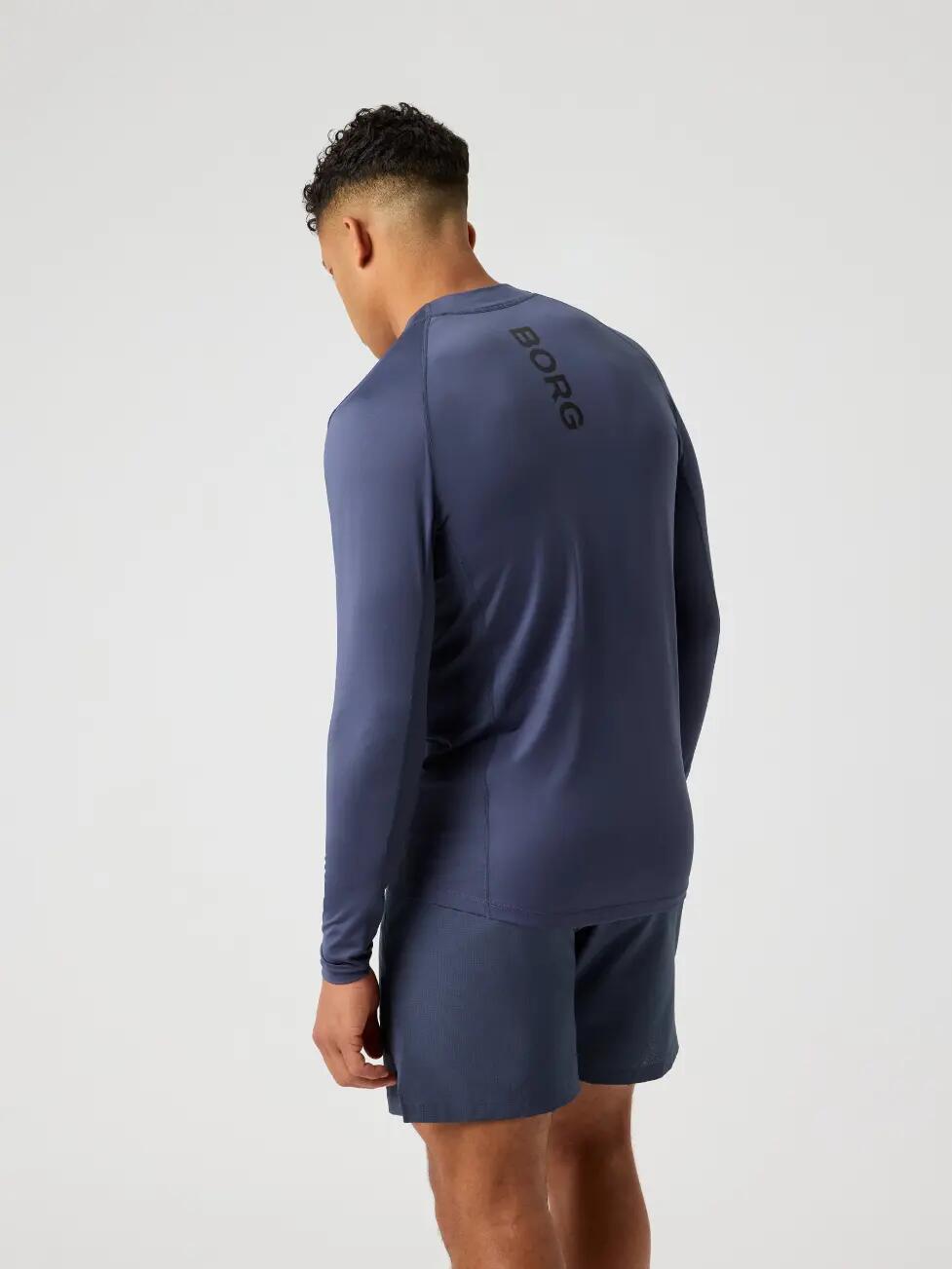 bjorn_borg BORG MOCK NECK LS T-SHIRT Herren — ODYSSEY GRAY 2/5