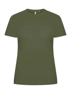 Clique basic-t women – slim fit t-shirt van katoen, olive green
