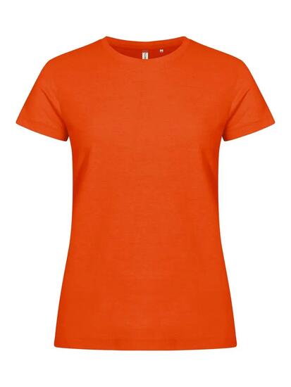 clique Basic-T Women Eng anliegendes Baumwoll-T-Shirt – blood orange