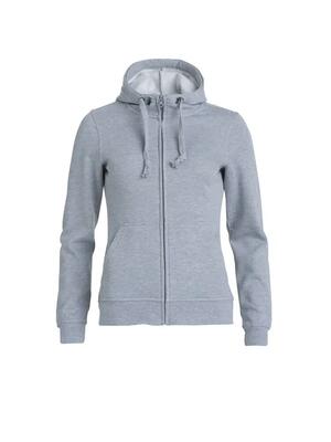 Clique basic hoody full zip women – dames hoodie met rits grijs melange