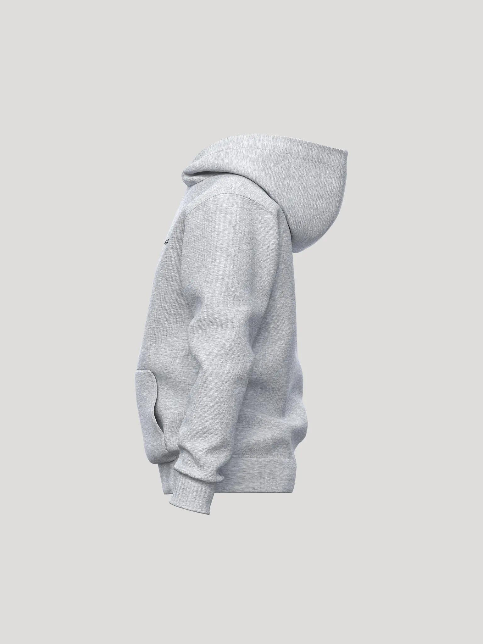 bjorn_borg BORG ESSENTIAL 1 HOODIE Junior en polyester recyclé – LIGHT GREY 3/4