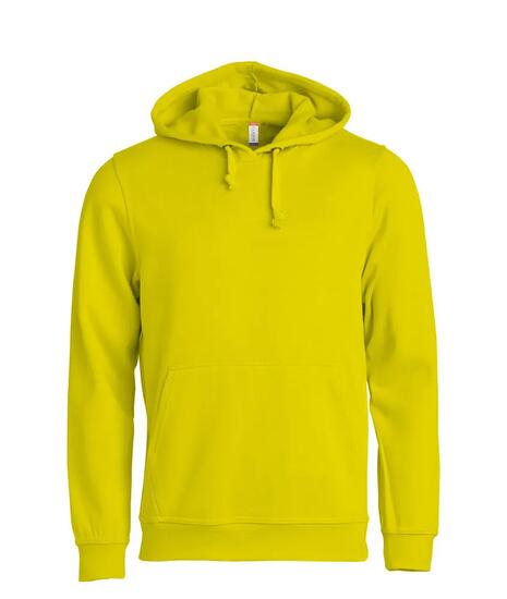 clique Basic Hoody – unisex bluza z kapturem, żółć odblaskowa – visibility