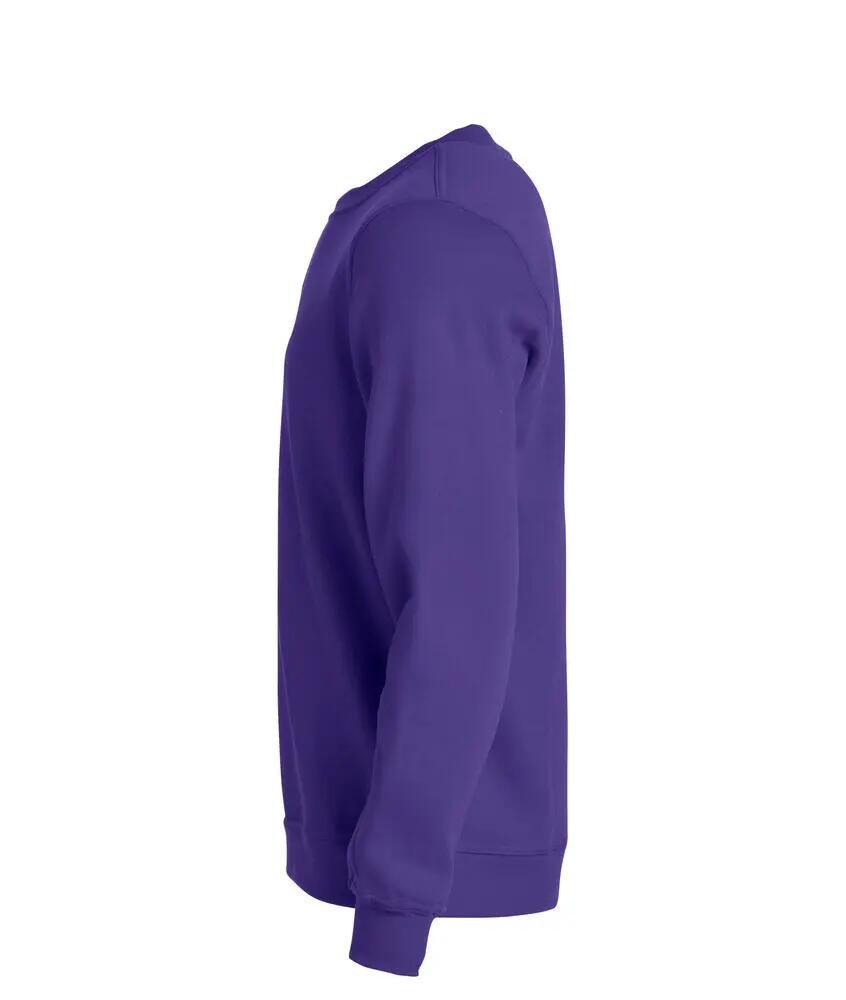 clique Basic Roundneck — sweatshirt unissexo gola redonda, tecido anti-bolinhas 3/4