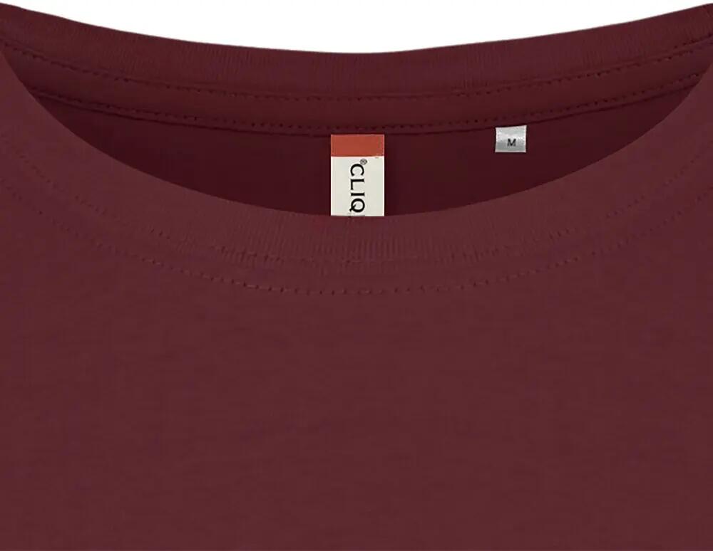 clique Basic-T Women Camiseta ajustada de algodón burdeos 5/5
