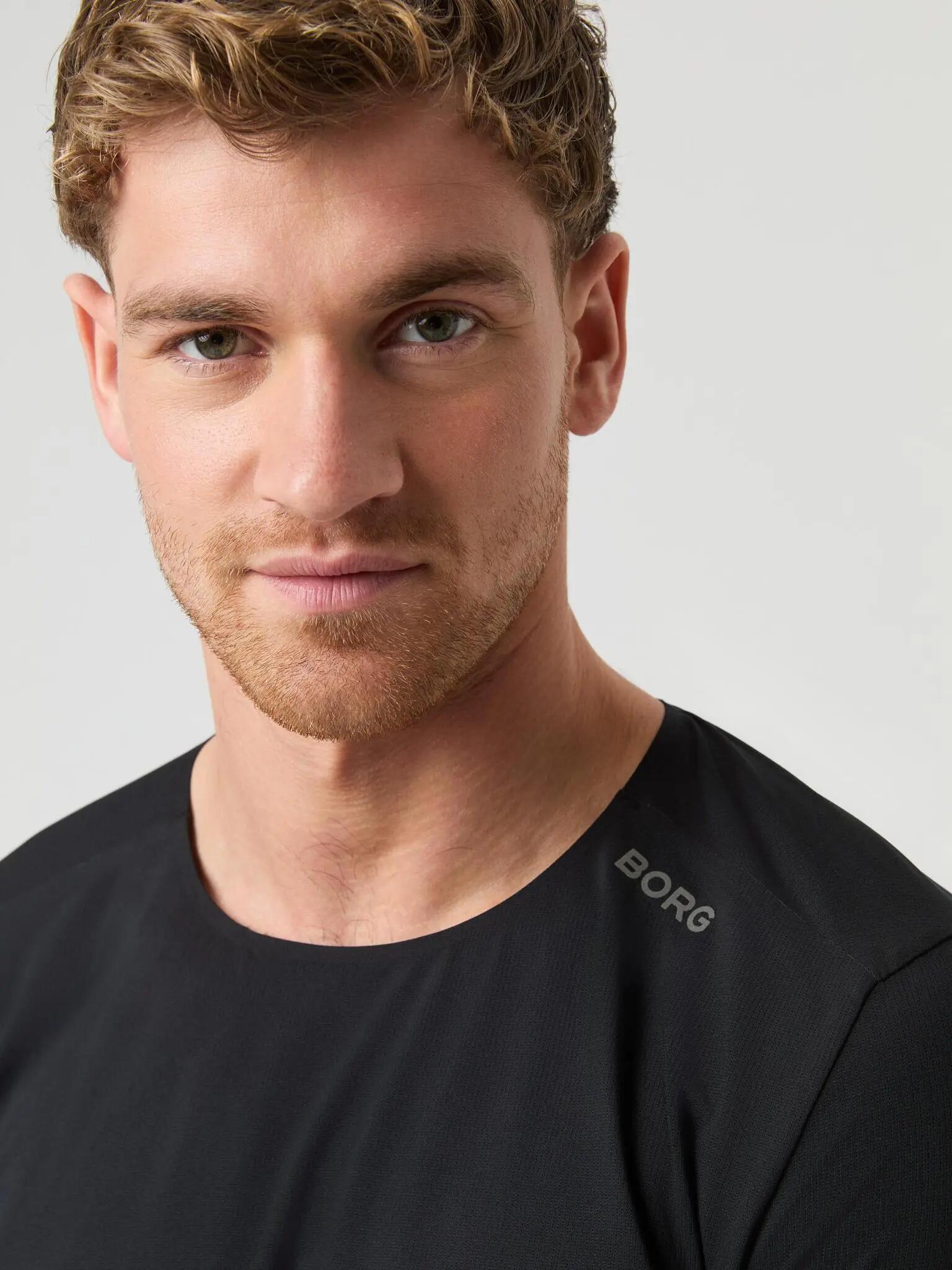 bjorn_borg BORG RUNNING FEATHER LONG SLEEVE T-SHIRT - BLACK BEAUTY 5/5