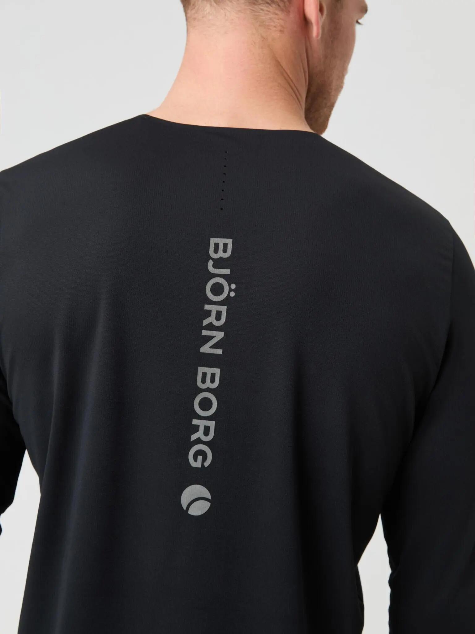 bjorn_borg BORG RUNNING FEATHER LONG SLEEVE T-SHIRT - BLACK BEAUTY 4/5