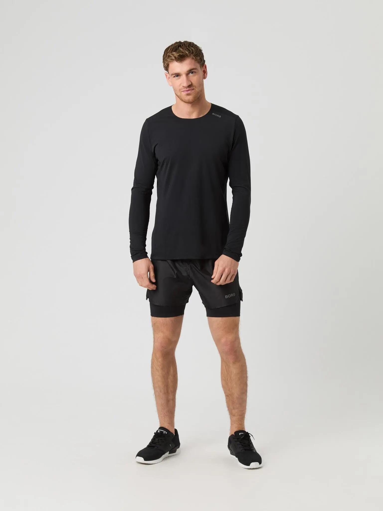 bjorn_borg BORG RUNNING FEATHER LONG SLEEVE T-SHIRT - BLACK BEAUTY 3/5