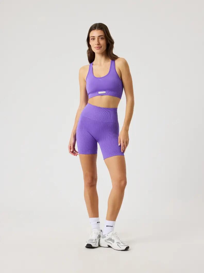 bjorn_borg STUDIO SEAMLESS RIBBED SHORTS — Simply Purple 3/4
