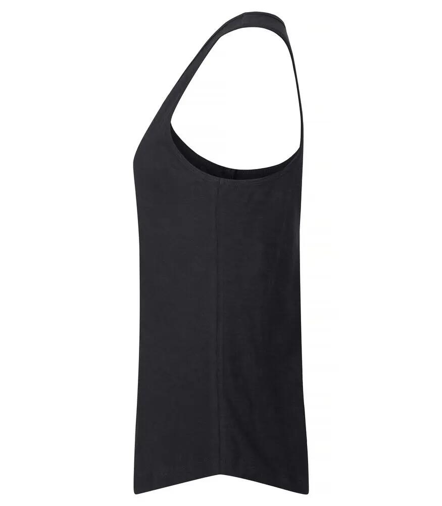 clique Slub Tanktop Women – 100% Slub-Baumwolle, figurbetont, schwarz 3/4