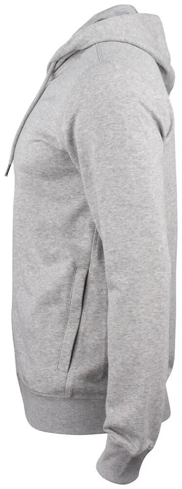 clique Premium OC Hoody Full Zip in cotone biologico grigio mélange 3/4
