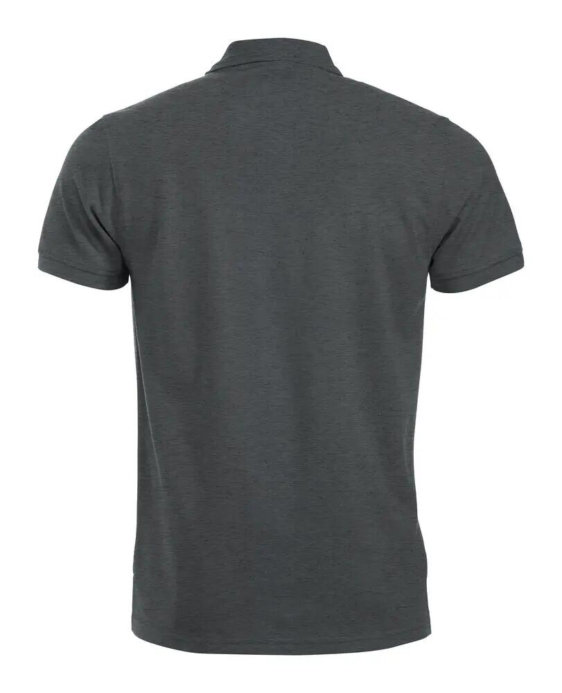 clique Polo Manhattan in anthracite melange con righe jacquard al collo 3/4