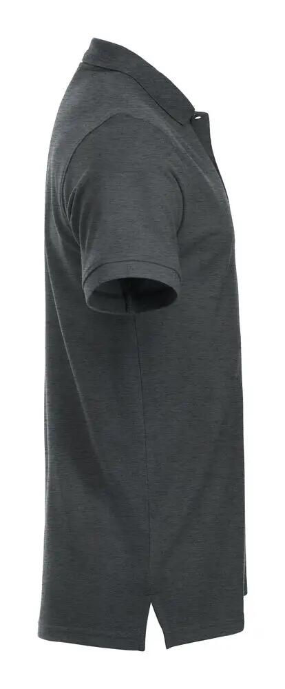clique Polo Manhattan in anthracite melange con righe jacquard al collo 2/4