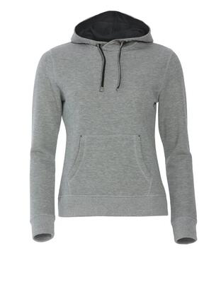 Clique classic hoody women – dames hoodie grijs melange in katoenmix
