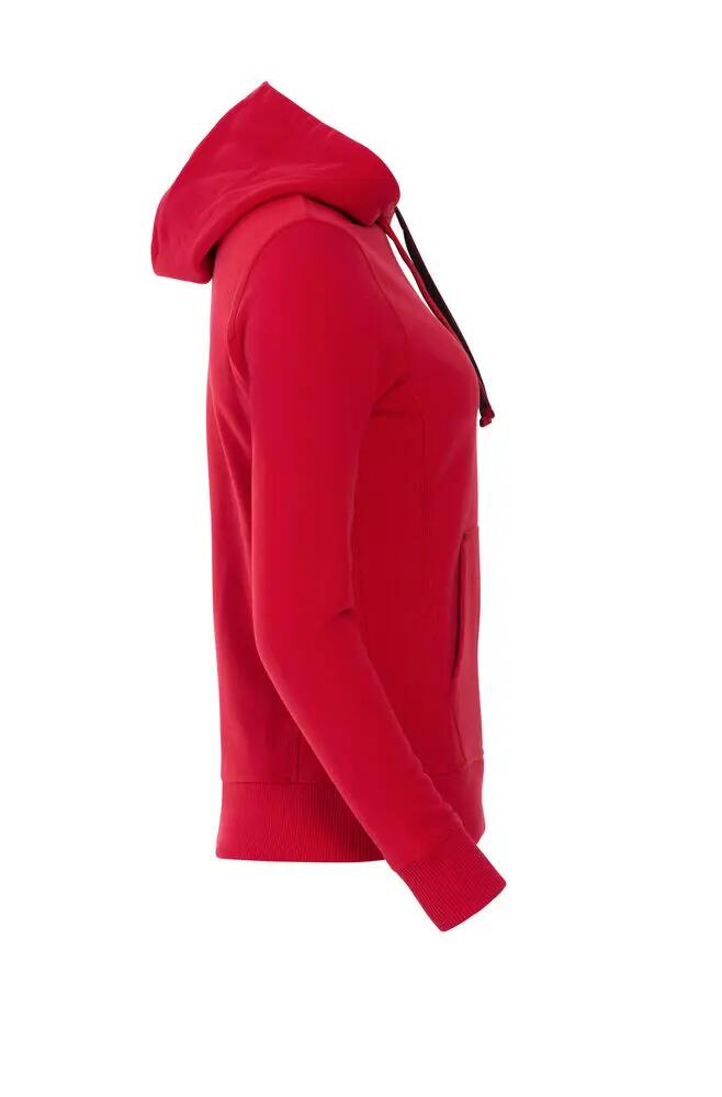 clique Classic Hoody Women – felpa con cappuccio donna rossa con tasca a 7/7