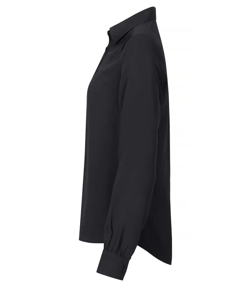 clique blusa Libby para mujer en poliéster negro – ligera y semitransparente 3/4