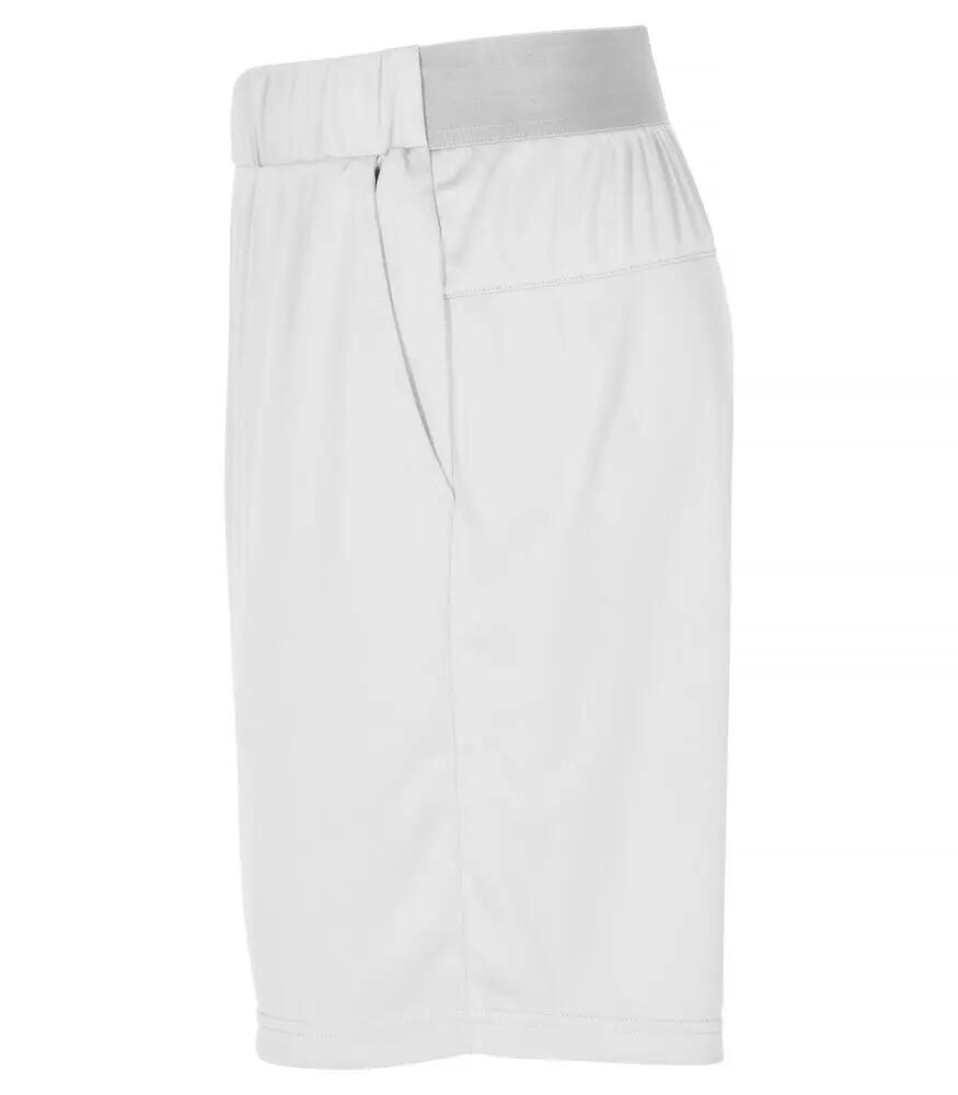 clique Basic Active Shorts - 100% poliéster spun dyed, blanco 3/4