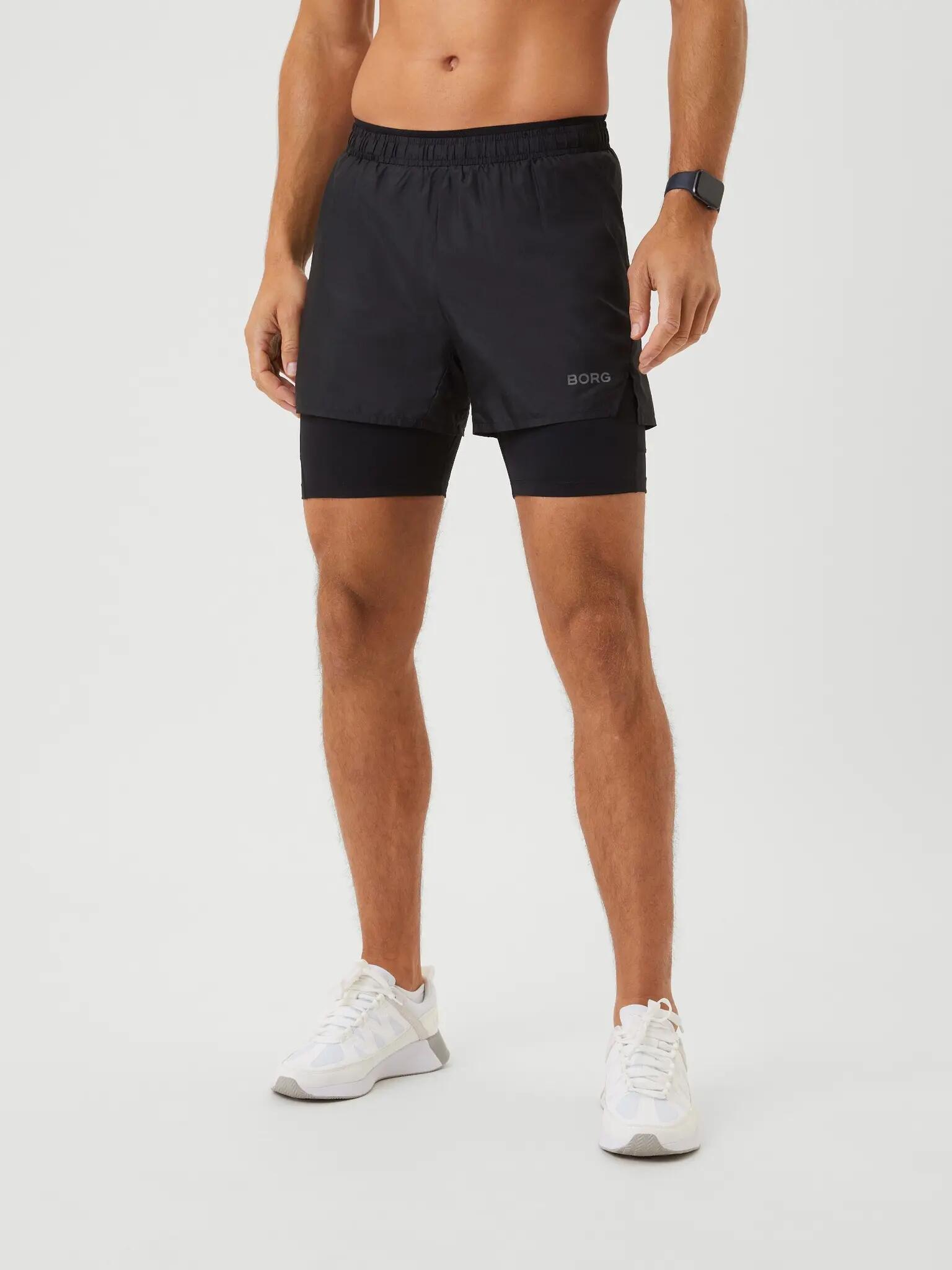 bjorn_borg BORG RUNNING SHORTS 2 IN 1 – BLACK BEAUTY 1/5