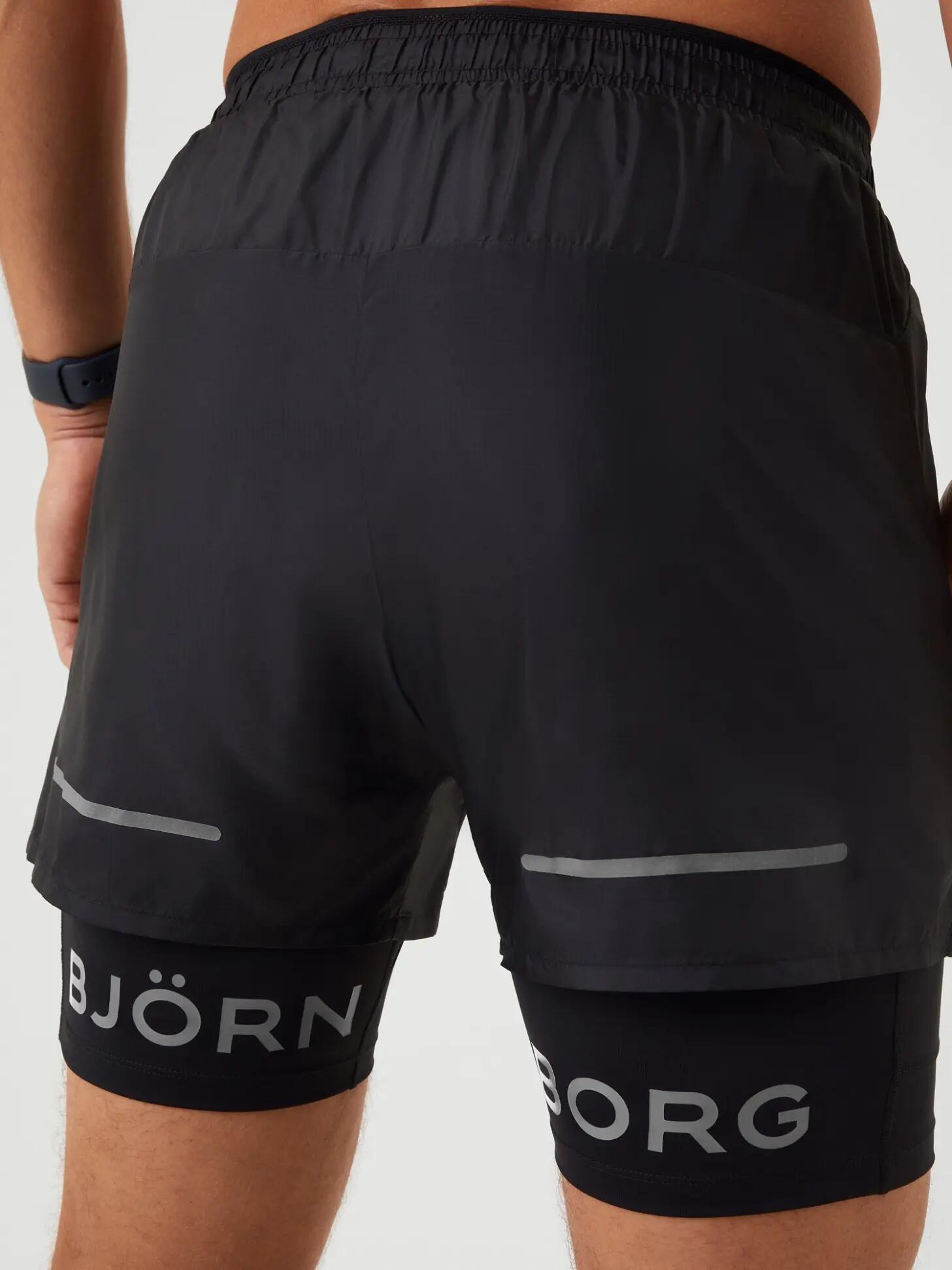 bjorn_borg BORG RUNNING SHORTS 2 IN 1 – BLACK BEAUTY 5/5