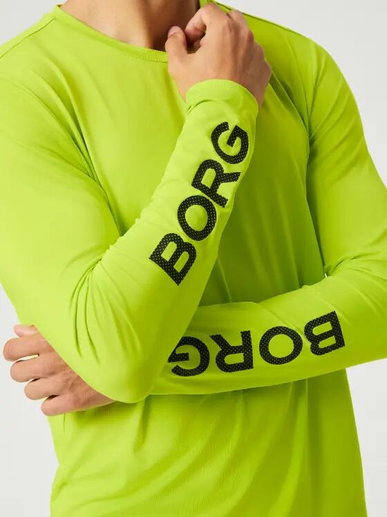 bjorn_borg BORG LONG SLEEVE T-SHIRT - ACID LIME 4/5