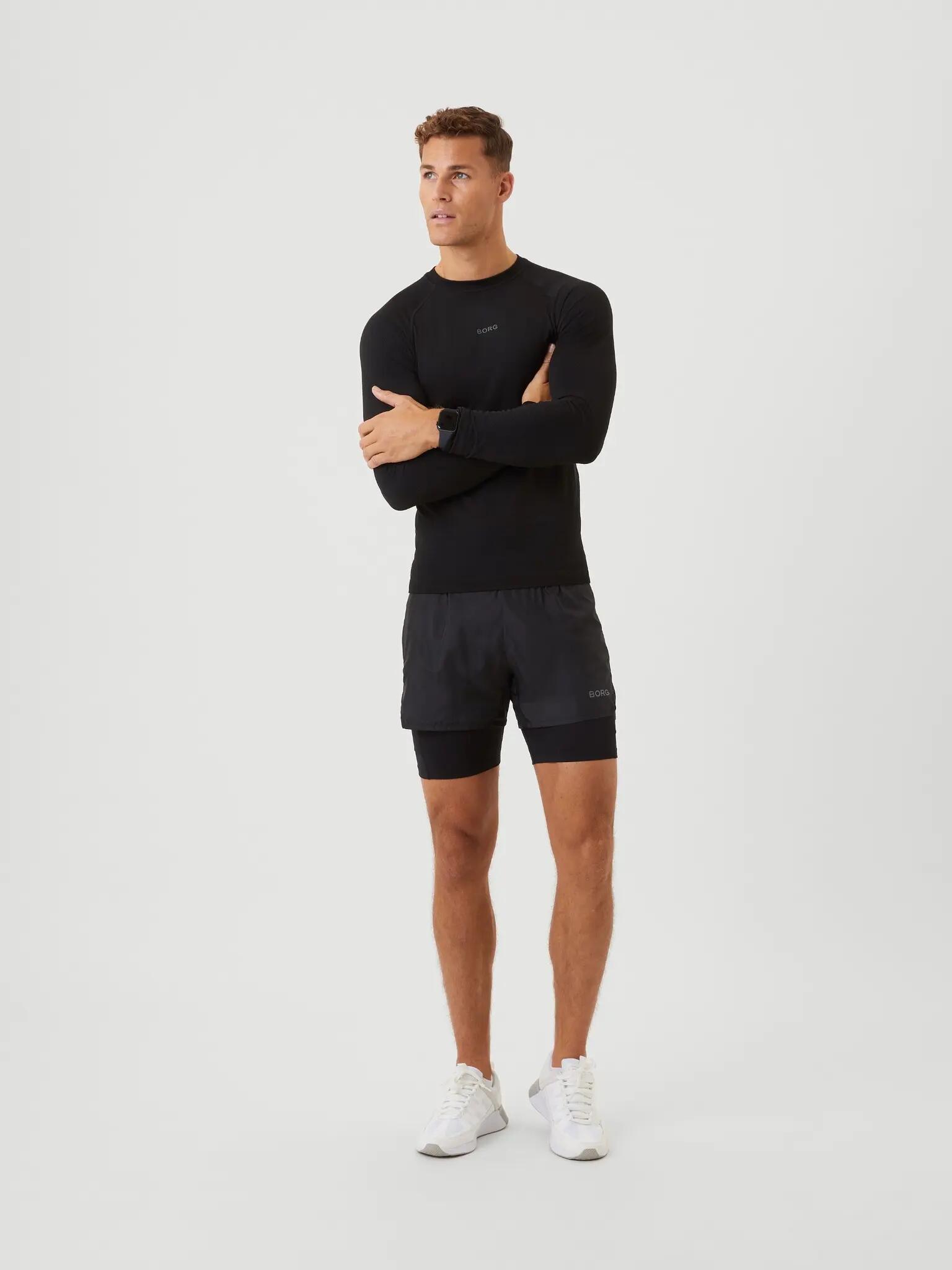 bjorn_borg BORG RUNNING SHORTS 2 IN 1 – BLACK BEAUTY 3/5