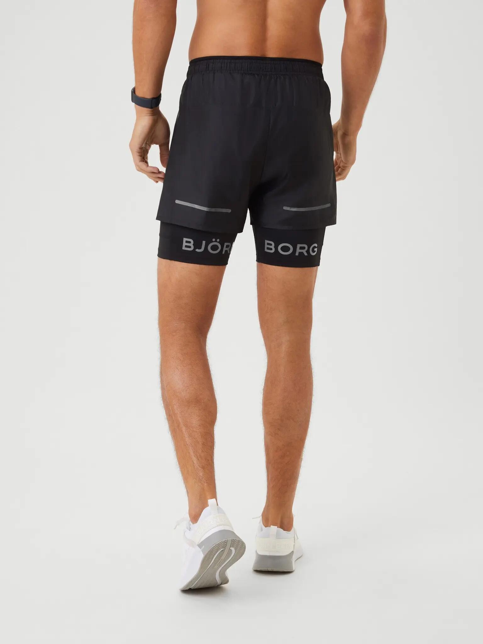 bjorn_borg BORG RUNNING SHORTS 2 IN 1 – BLACK BEAUTY 2/5