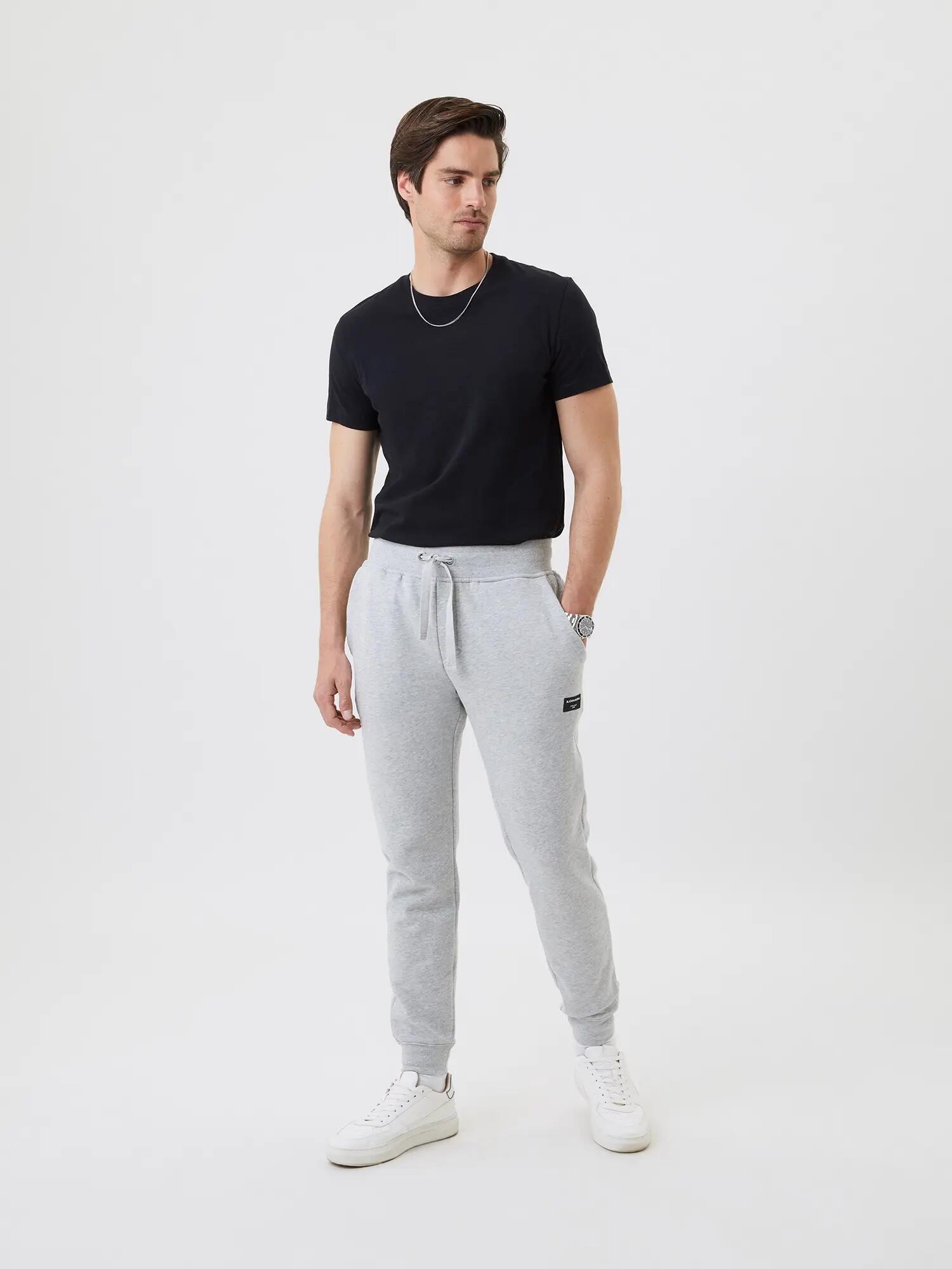 bjorn_borg CENTRE TAPERED PANTS light grey melange 3/5