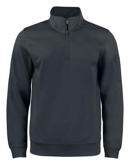 clique Basic Active Half Zip Herren — 100% Polyester, schwarz