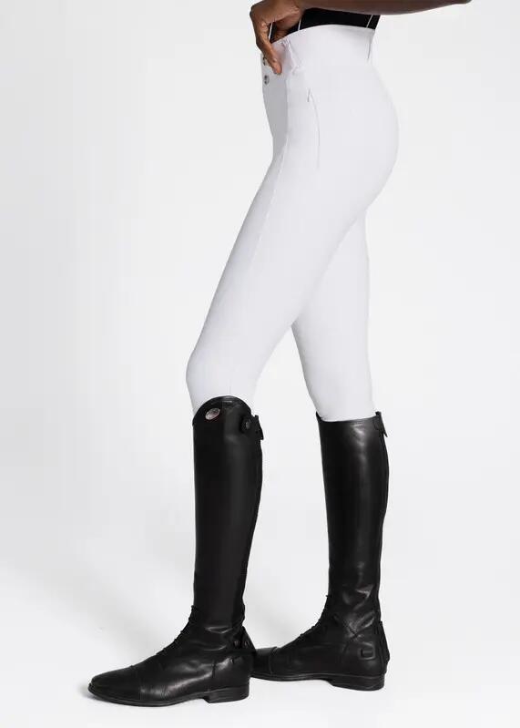Pantalón Mujer Equitación Maximilian Vision Full Grip Blanco 2/7