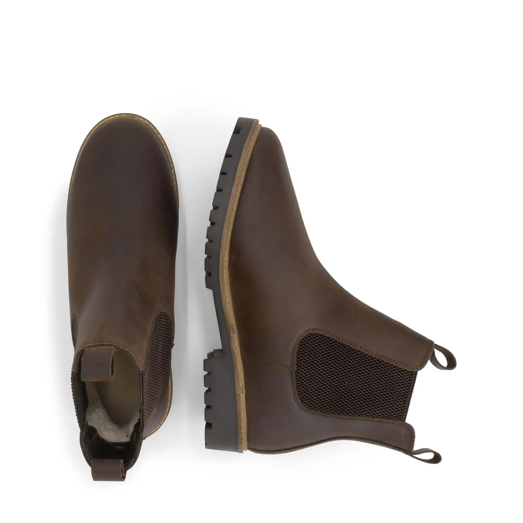 Hossa Herren – Chelsea-Stiefel – mit Wollfutter – Dunkelbraun 4/5