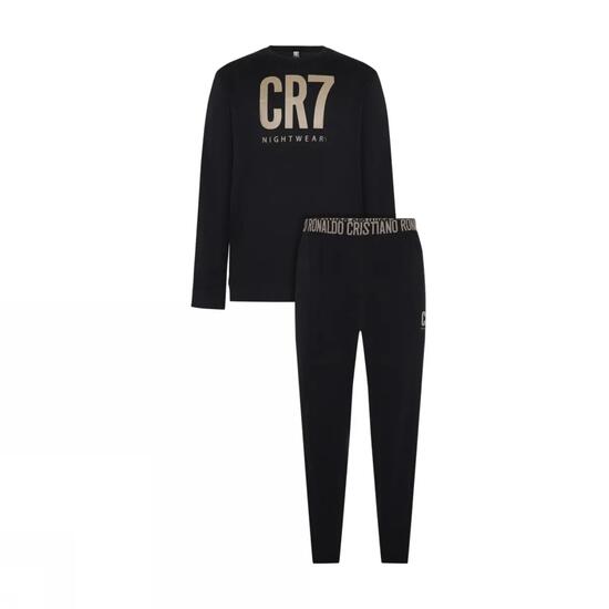 cr7 Herren-Pyjama aus 100% Baumwolle - Schwarz