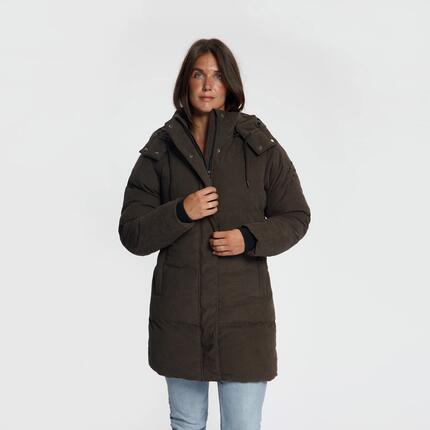 Ulvik Damen – Daunen-Winterjacke – Cord – Dunkelbraun