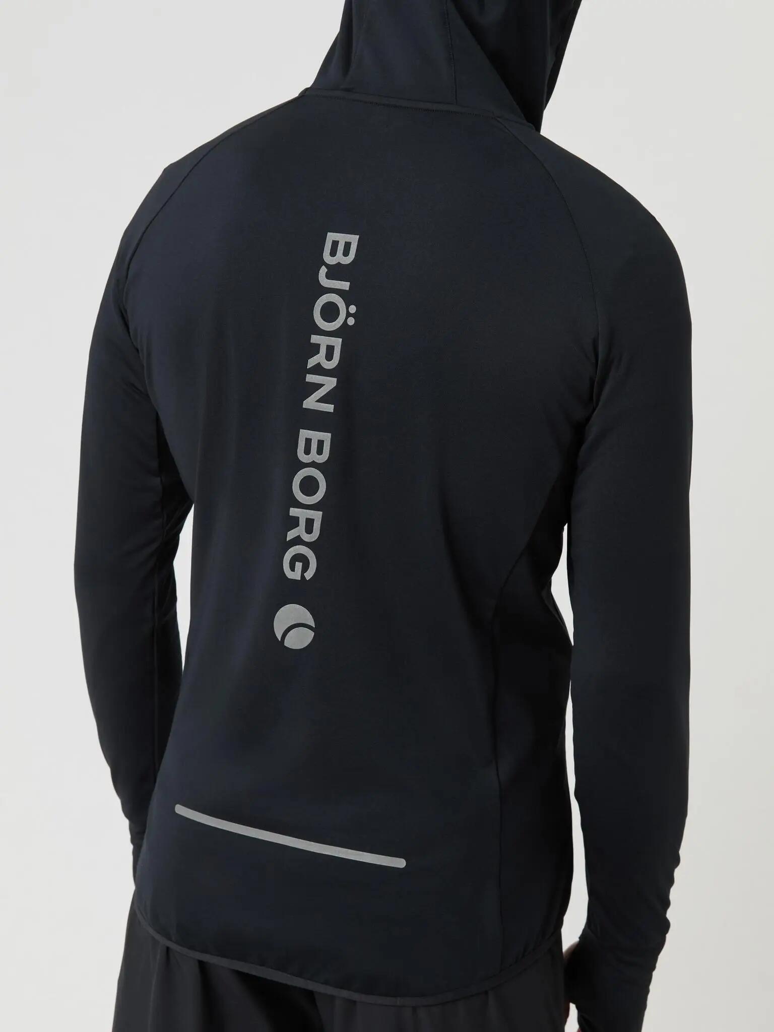 bjorn_borg BORG PERFORMANCE MID LAYER HOOD – poliestere riciclato, nero 4/5