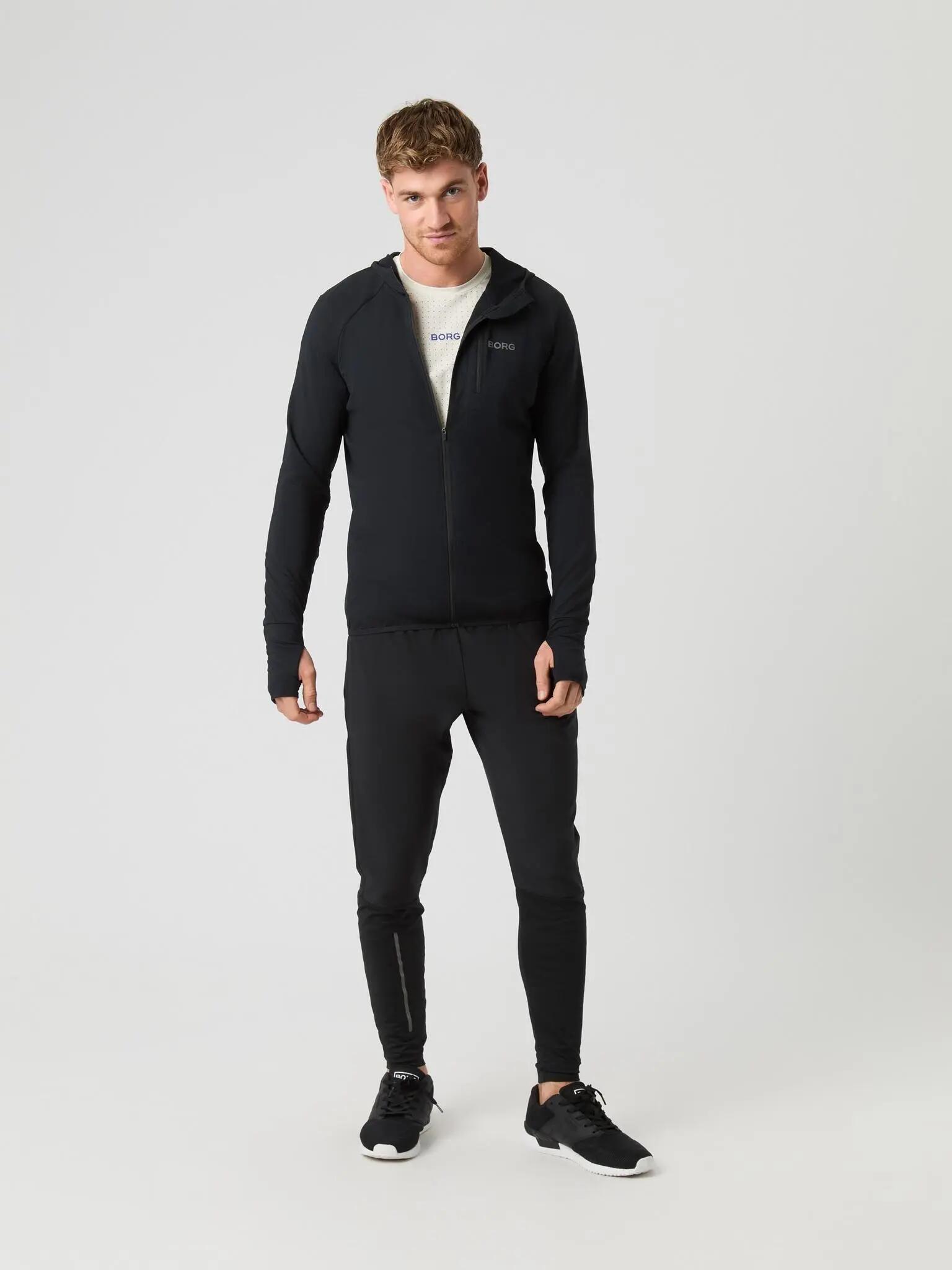 bjorn_borg BORG PERFORMANCE MID LAYER HOOD – poliestere riciclato, nero 3/5