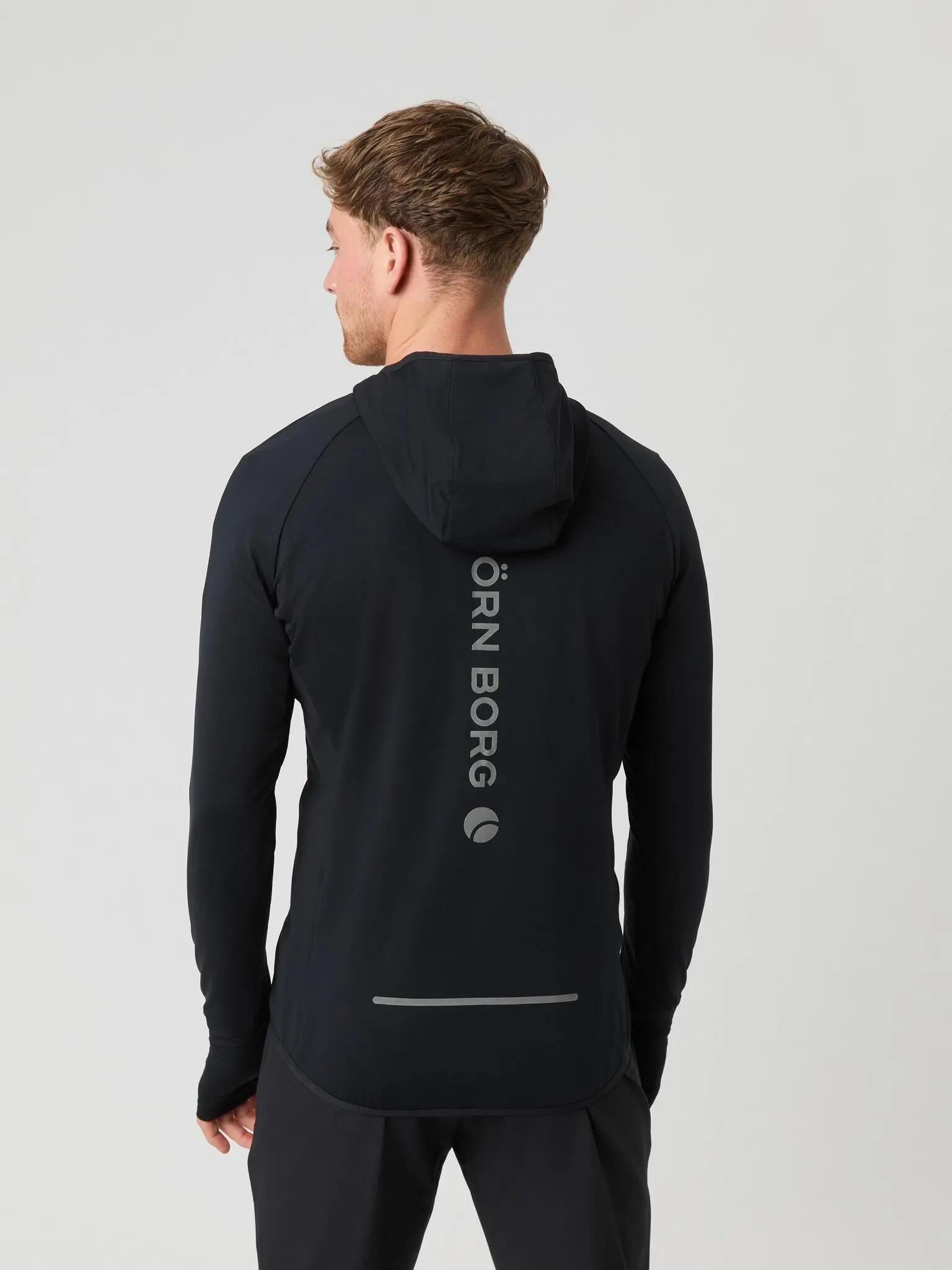 bjorn_borg BORG PERFORMANCE MID LAYER HOOD – poliestere riciclato, nero 2/5