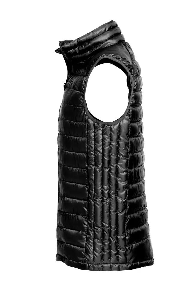 clique Hudson Vest — colete moderno com enchimento efeito pluma, preto 3/4