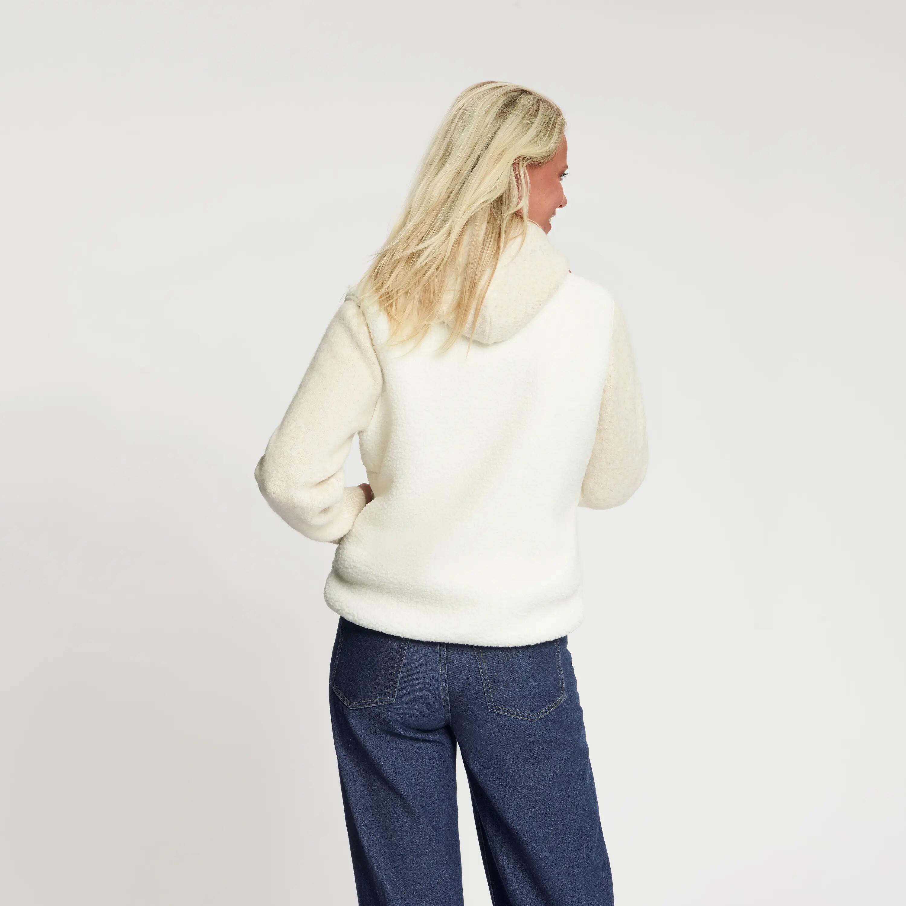 Maya Femme - Gilet d'extérieur - Teddy - Blanc cassé 3/6