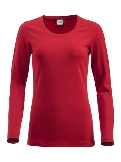 clique Carolina L/S – Damen Langarmshirt aus dehnbarem Single-Jersey – red