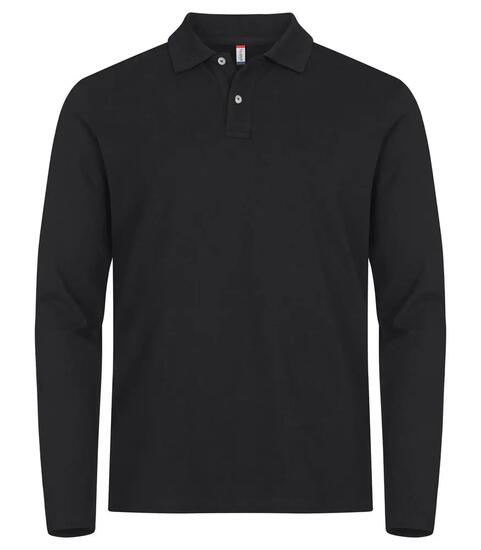clique Polo Stretch Premium manches longues – Noir