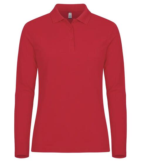 clique Manhattan L/S Women Poloshirt – Langarm mit Jacquard-Streifen