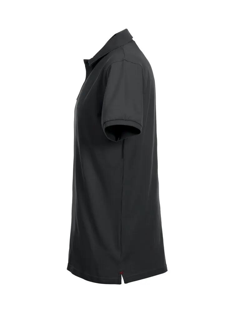 clique Stretch Premium Polo Homem – tecido elástico, preto 3/4