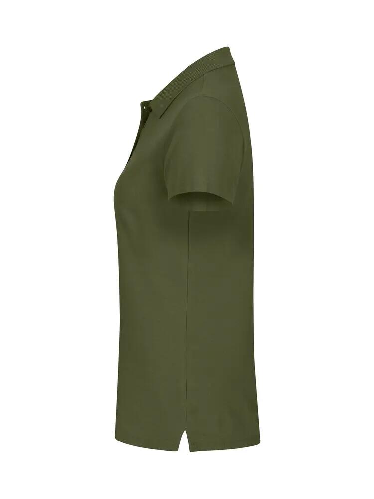 clique Basic Polo Women katoen – comfortabele pasvorm, olive green 3/5