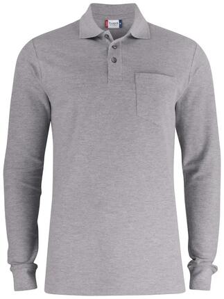 clique Basic Polo Pocket L/S aus Baumwolle – Brusttasche, reguläre Passform
