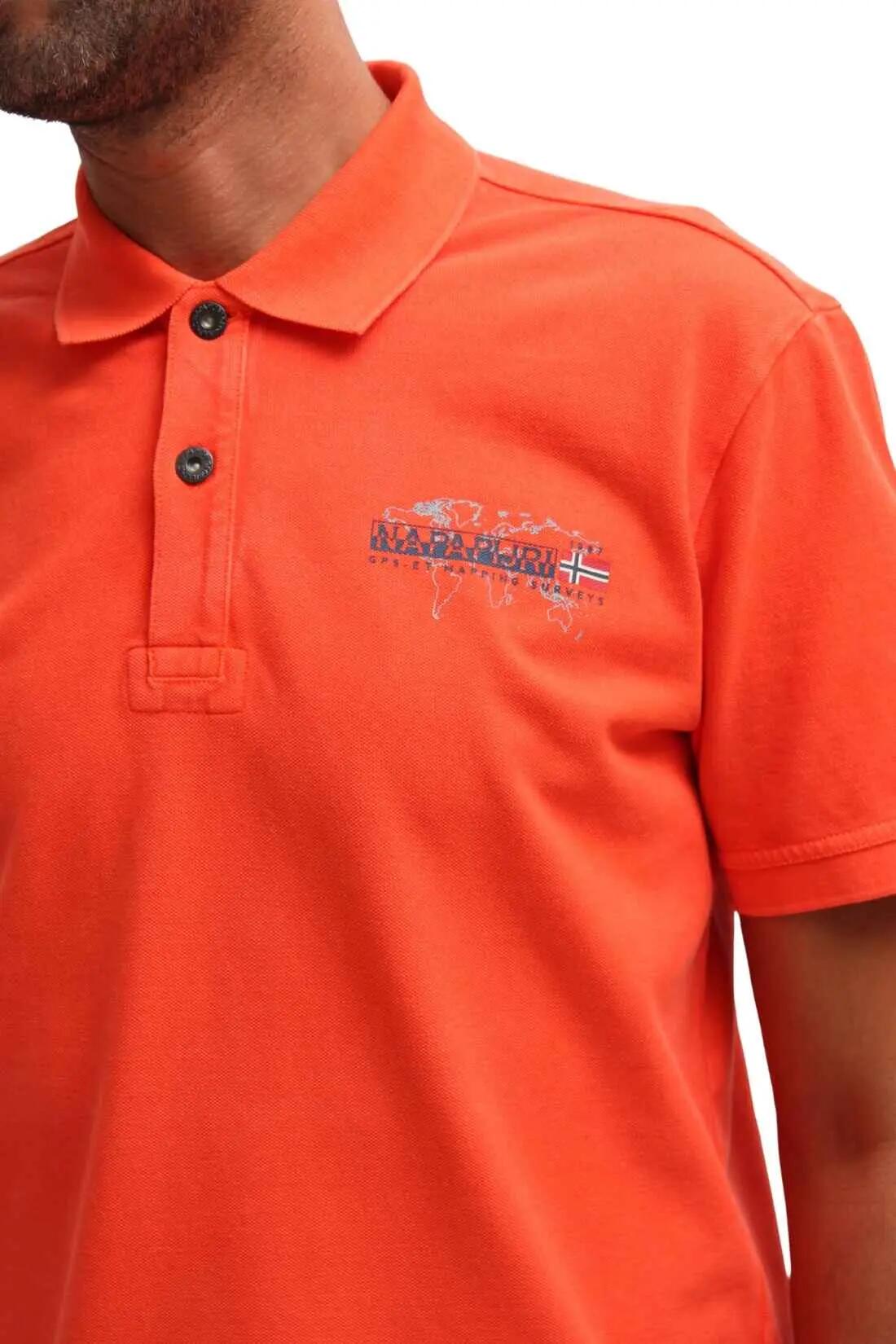 Polo - sportswear - Heren - Edil - Regular fit, 2-knops mesh - Oranje 4/4