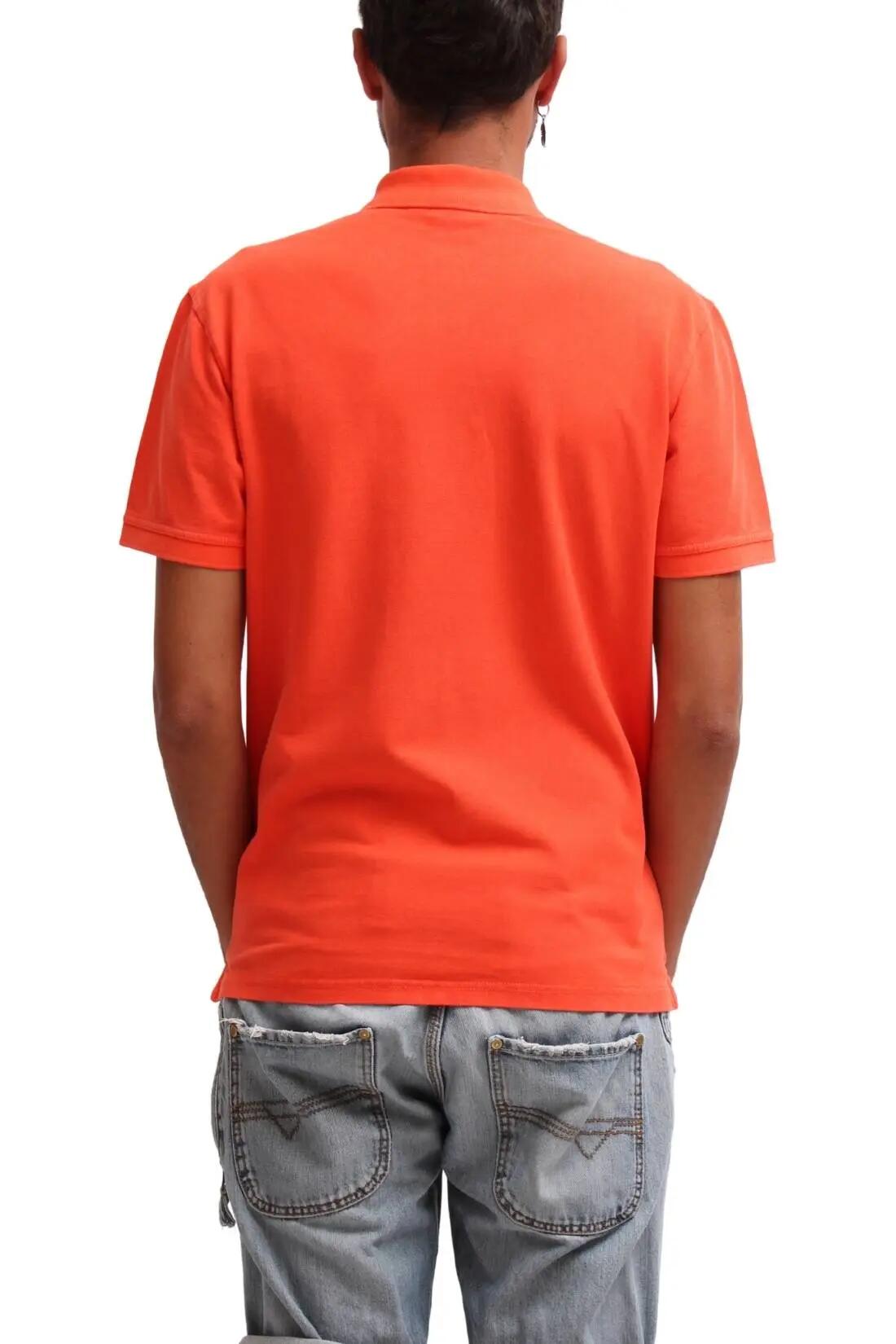 Polo - sportswear - Heren - Edil - Regular fit, 2-knops mesh - Oranje 3/4