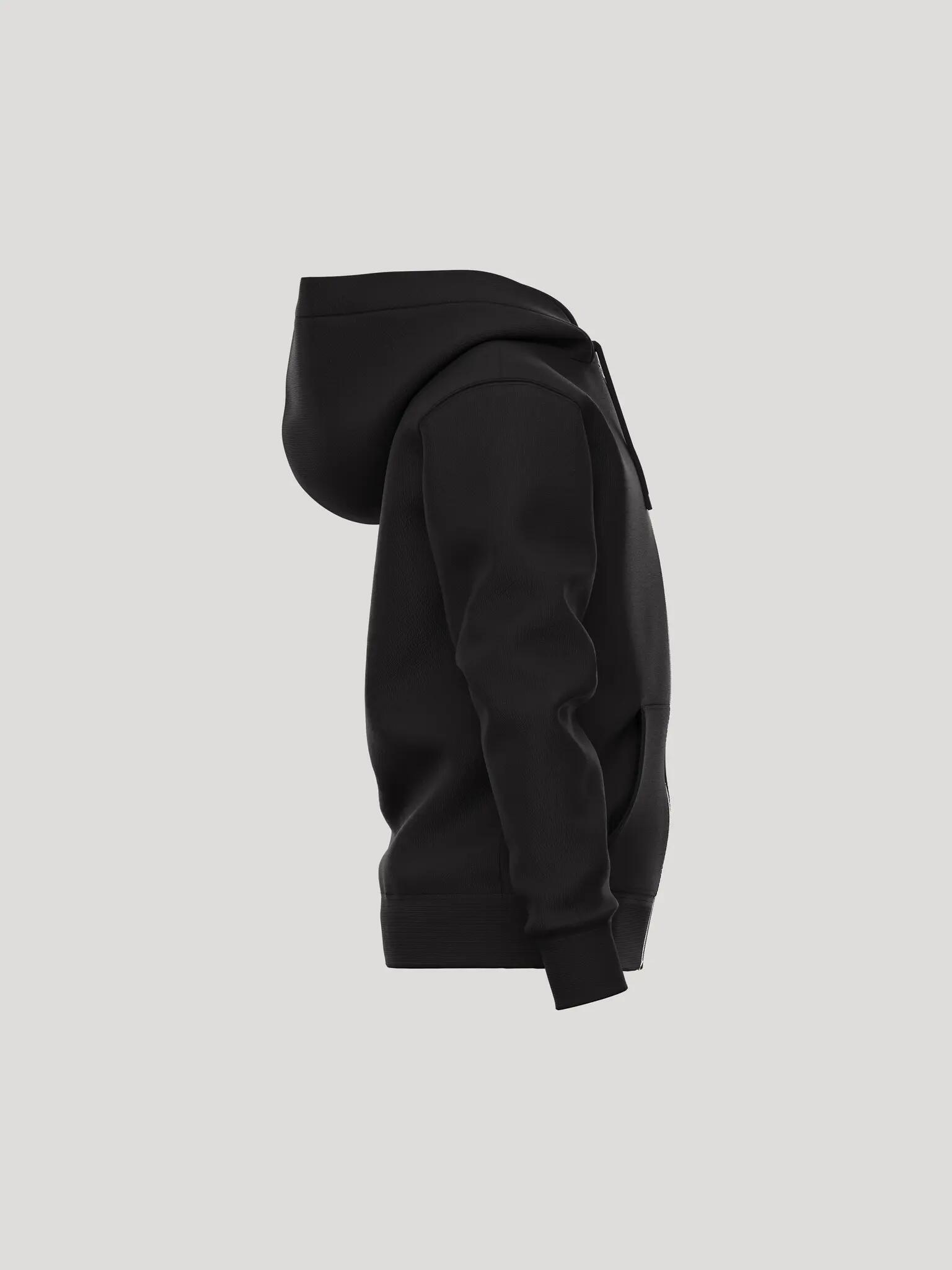 bjorn_borg BORG ESSENTIAL 1 ZIP HOODIE junior en polyester recyclé – BLACK 4/4