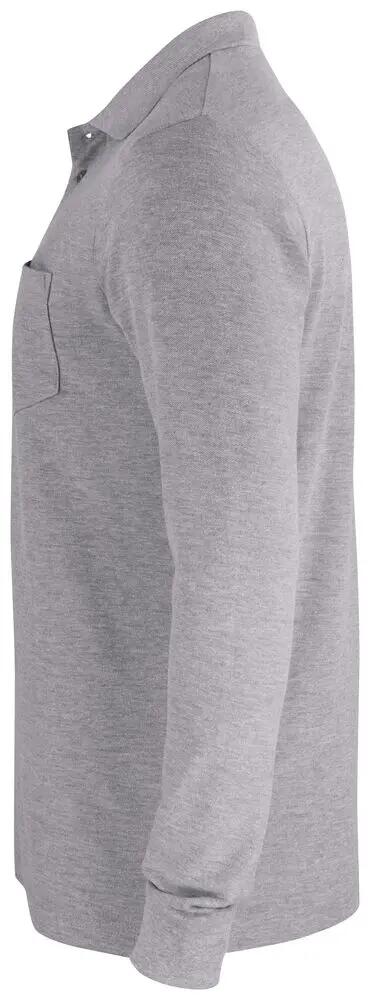 clique Basic Polo Pocket L/S em algodão – bolso no peito, corte regular 3/4