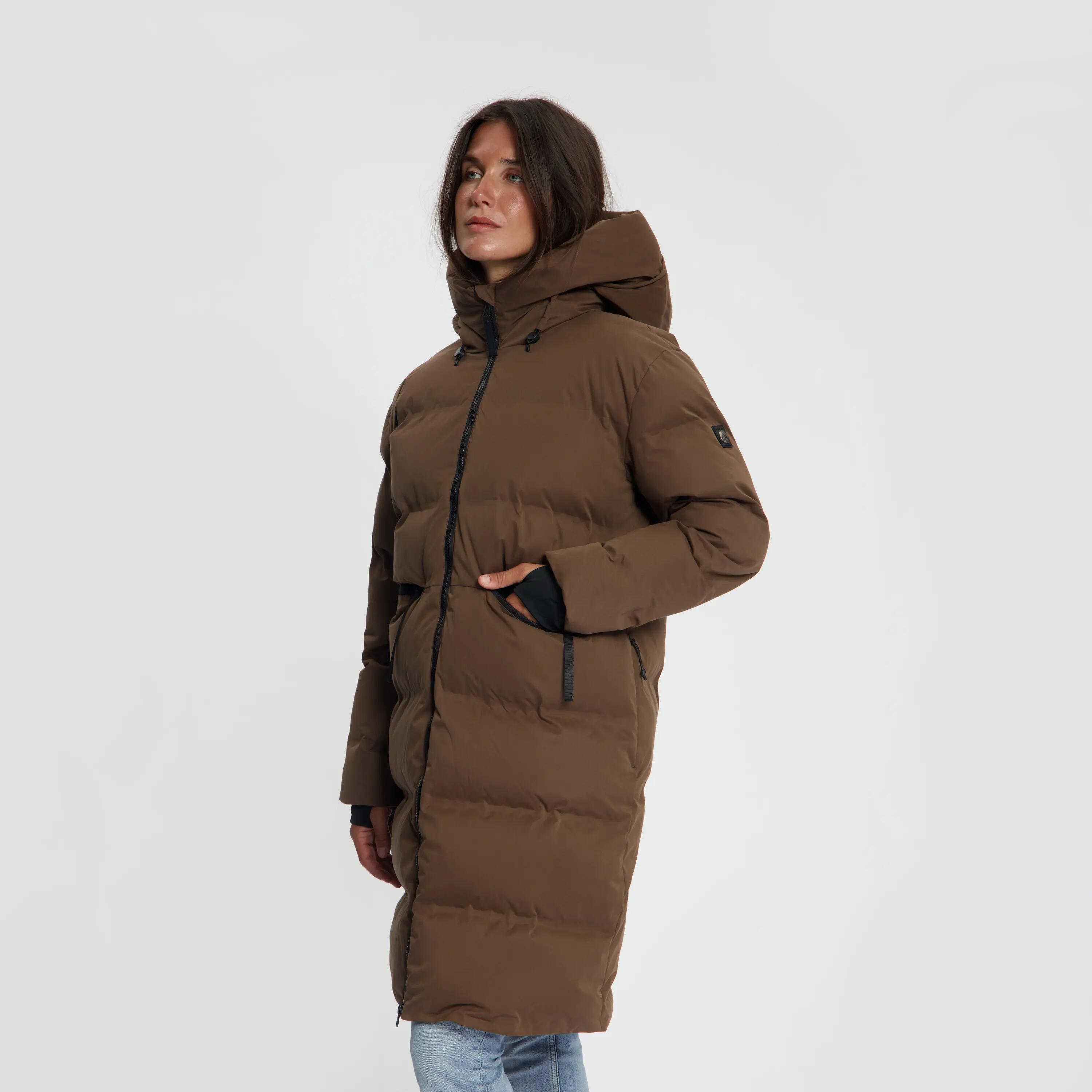 Odda Damen – Daunen-Winterjacke – Wasserdicht – Dunkelbraun 3/5