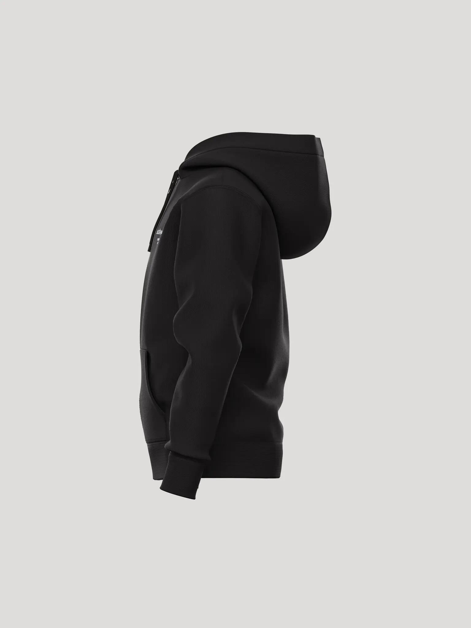 bjorn_borg BORG ESSENTIAL 1 ZIP HOODIE junior en polyester recyclé – BLACK 3/4